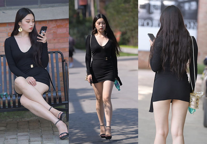 yantu677、[街拍]M870.黑色紧身裙美女[图片视频14G]-琉璃社